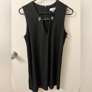 Calvin Klein Black Dress with Gold Accents